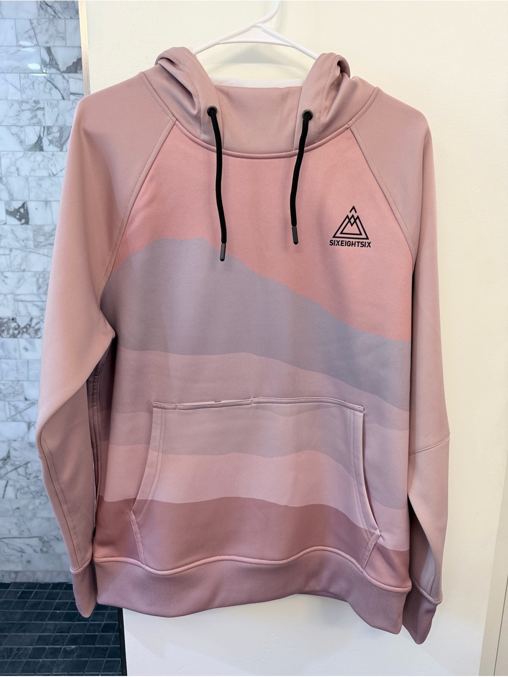 686 Women's Pink Gradient Ski and Snowboard Hoodie, Size Medium